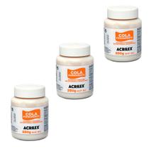 Kit 3x Colas Permanente 250 gramas Acrilex - 16225