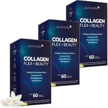 Kit 3x Collagen Flex + Ácido Hialurônico + Msm + Coq10 - 60 Capsulas - Pura Vida