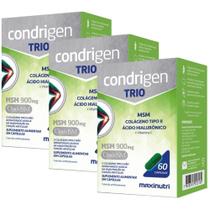 KIT 3X Condrigen TRIO (MSM + Colágeno Tipo 2 + Ácido Hialurônico e Vitamina C) 60 cápsulas - Maxinutri