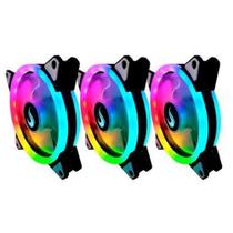 Kit 3X Cooler Fan Rgb 120Mm Com Controle Remoto Rise Mode
