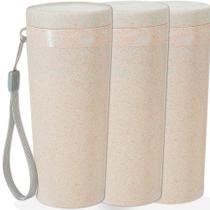 Kit 3x Copo Térmico Fibra de Bambu 350ml Nature Topget Bege
