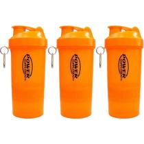 Kit 3X Coqueteleira 2 Doses e porta cápsulas 400ml - Laranja - Power Supplements Kit 3X Coqueteleira 2 Doses e porta cápsulas 400ml - Laranja - Power Supplements