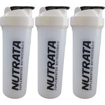 Kit 3X Coqueteleira - 600ml Transparente - Nutrata