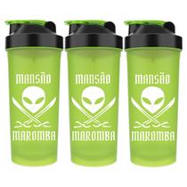 Kit 3X Coqueteleira Diabo Verde Mansão Maromba - 600ml Verde - FTW