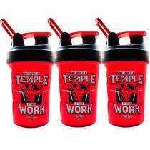 Kit 3X Coqueteleira My Body Is a Temple - 450ml Vermelha - IntegralMédica