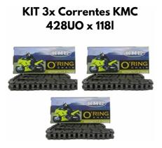 Kit 3x Corrente Cg160/150/125 Com Retentor 428uox118l Kmc