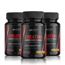 Kit 3x Creatina Concentrada Monohidratada Beta Alanina Taurina 1500 mg Formula Avançada - Max Force