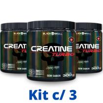 kit 3X Creatina Monohidratada Creatine Turbo Black Skull 300g - Energia - Força - Ganho de Massa Muscular kit 3X Creatina Monohidratada Creatine Turbo Black Skull 300g - Energia - Força - Ganho de Massa Muscular