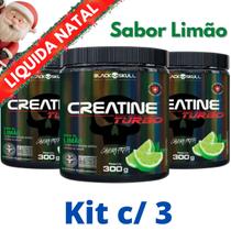 kit 3X Creatina Monohidratada Creatine Turbo Black Skull 300g - Energia - Força - Ganho de Massa Muscular kit 3X Creatina Monohidratada Creatine Turbo Black Skull 300g - Energia - Força - Ganho de Massa Muscular