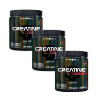 Kit 3x Creatina Turbo 300g Creatine Caveira Preta Black Skull Kit 3x Creatina Turbo 300g Creatine Caveira Preta Black Skull