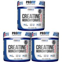 Kit 3X Creatine Monohydrate Power - 300g Sem Sabor - Profit Kit 3X Creatine Monohydrate Power - 300g Sem Sabor - Profit