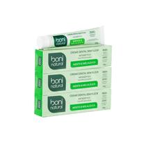Kit 3X Creme Dental Boni Natural Menta e Melaleuca 90g