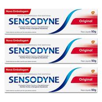 Kit 3x Creme Dental Sensodyne Original para Dentes Sensíveis 50g Kit 3x Creme Dental Sensodyne Original para Dentes Sensíveis 50g