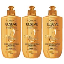 Kit 3x Creme para Pentear Óleo Extraordinário 250ml Elseve Loreal Paris Umectante