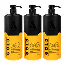Kit 3x Creme Pos Barba gold G6 350ml original Alfa Look's
