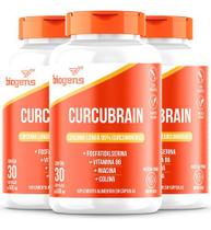 Kit 3x Curcubrain, Cúrcuma, Fosfatidilserina, 30cps, Biogens