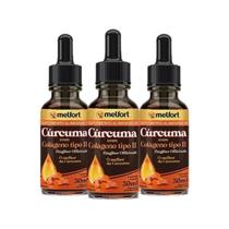 Kit 3x Cúrcuma Com Colágeno Tipo 2 Melfort 30ml C