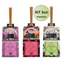 Kit 3x Difusor de Ambiente Varetas Premium 300ml - Tropical Aromas