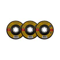 Kit 3x Discos Flap Grão 40 115x22,23mm P/ Aços e Metais Kit 3x Discos Flap Grão 40 115x22,23mm P/ Aços e Metais