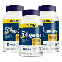 Kit 3x Duom 5 Magnésio Malato Quelato Taurato Citrato Óxido