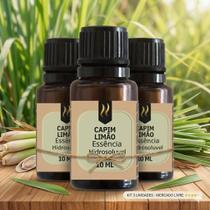 Kit 3x Essências Aromatizantes Nattuaromas hidrossolúvel Aroma:CAPIM LIMÃO Kit 3x Essências Aromatizantes Nattuaromas hidrossolúvel Aroma:CAPIM LIMÃO