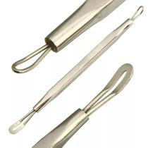 Kit 3x Extrator de Cravos e Comedões Cureta Alça Dupla Aço Cirúrgico - Para Limpeza de Pele Kit 3x Extrator de Cravos e Comedões Cureta Alça Dupla Aço Cirúrgico - Para Limpeza de Pele