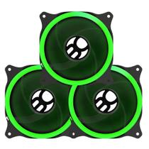 Kit 3x Fan Cooler 120mm 1.300 Rpm 12V LED Verde 4 Pinos