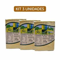 Kit 3X: Farinha Milho Grossa Cuscuz Orgânica Coopernatural