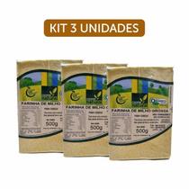 Kit 3X: Farinha Milho Grossa Cuscuz Orgânica Coopernatural
