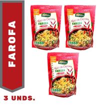 Kit 3x Farofa Bom gosto Temperada Pedaços Alho Picante