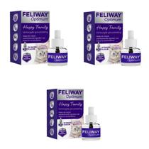 Kit 3x Feliway Optimum Happy Family Cat, refil de 30 dias