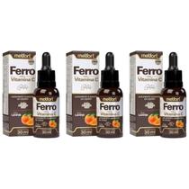 Kit 3x Ferro Com Vitamina C Sabor Laranja 30ml - Melfort Kit 3x Ferro Com Vitamina C Sabor Laranja 30ml - Melfort