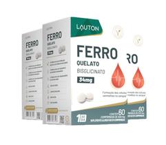 Kit 3x Ferro Quelato Bisglicinato 34mg 60 Comprimidos Lauton