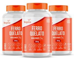 Kit 3x Ferro Quelato Bisglicinato 34mg 60 Tab Biogens Kit 3x Ferro Quelato Bisglicinato 34mg 60 Tab Biogens