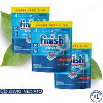 Kit 3x Finish Detergente em Tablete para Lava Louças 30tabs Original Limpeza Profunda Ação Poderosa