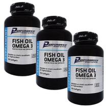 Kit 3x Fish Oil Omega 3 100 Cápsulas (Total 300 Cápsulas) - Performance Nutrition