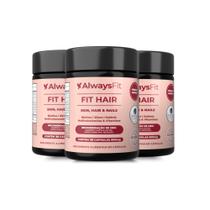 Kit 3x FitHair Always FIt Biotina, Zinco, Ferro, Cobre, Cisteína e Vitaminas 30 Cápsulas Kit 3x FitHair Always FIt Biotina, Zinco, Ferro, Cobre, Cisteína e Vitaminas 30 Cápsulas