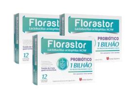 Kit 3x Florastor Probiótico 12 Cápsulas - União Química - Uniao Quimica