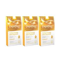 Kit 3x Folhas Prontas Corporais C/ 20 Uni. Natural Depiflax
