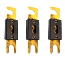 Kit 3x Fusíveis Tipo Faca Cartucho Grande Banhado a Ouro Modelo Anl Technoise Energia Solar Proteção Bateria Módulo