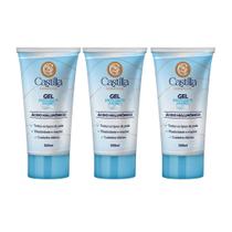 Kit 3x Gel Esfoliante Facial Castilla Ácido Hialurônico 100mL Limpa, Hidrata e Renova