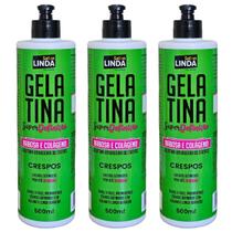 Kit 3x Gelatina Super Definição Para Cabelos Cacheados 500ml