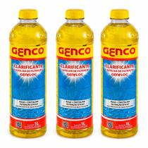 Kit 3x Genco Genfloc 1 Litro Clarificante de Piscinas