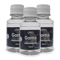 Kit 3x Goma Laca Incolor 100ml Gliart - GLITTER