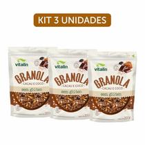 Kit 3X: Granola Cacau e Coco Sem Glúten Vitalin 200g Kit 3X: Granola Cacau e Coco Sem Glúten Vitalin 200g