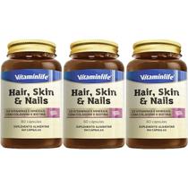Kit 3X Hair, Skin E Nails com Colágeno e Biotina - 60 Cápsulas - VitaminLife Kit 3X Hair, Skin E Nails com Colágeno e Biotina - 60 Cápsulas - VitaminLife