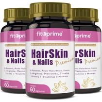 Kit 3x Hair Skin & Nails Premium Com D-pantenol Ácido Hialurônico 60 Cápsulas Kit 3x Hair Skin & Nails Premium Com D-pantenol Ácido Hialurônico 60 Cápsulas