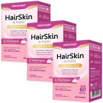 KIT 3X HairSkin Supreme com D-Pantenol 60 cápsulas - Maxinutri
