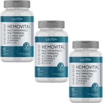 Kit 3X Hemovital Multivitamínico - 60 Cápsulas - Lauton Nutrition Kit 3X Hemovital Multivitamínico - 60 Cápsulas - Lauton Nutrition
