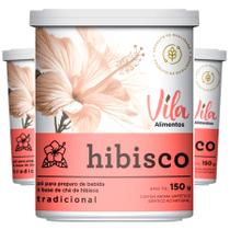Kit 3x Hibisco em Po para Bebida Facil Preparo e Sabor Marcante 150g